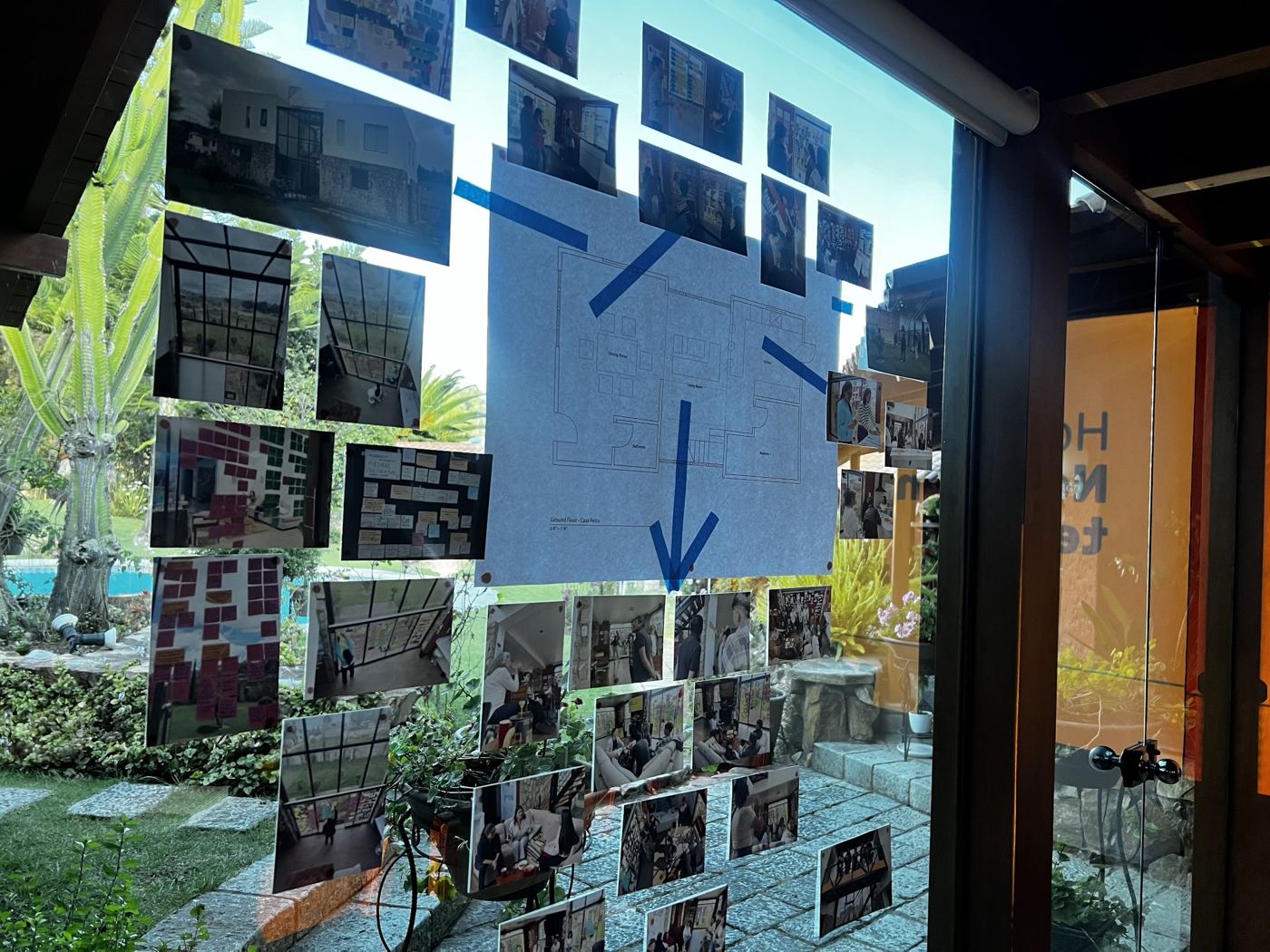 Research findings mapped onto a floor plan with photographs